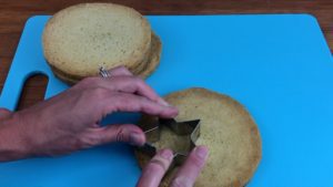 cut shapes with cookie cutters for how to make mini cakes