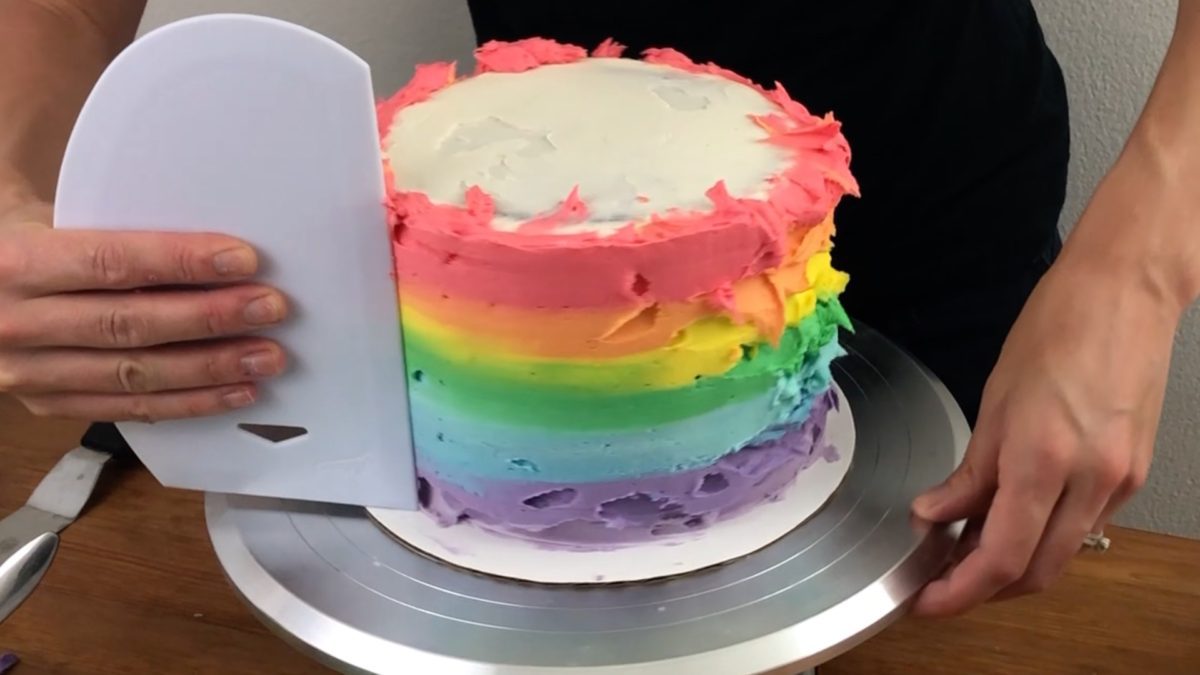 Rainbow Striped Cake With Rainbow Drip British Girl Bakes