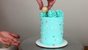 use cookie dough balls as cake toppers