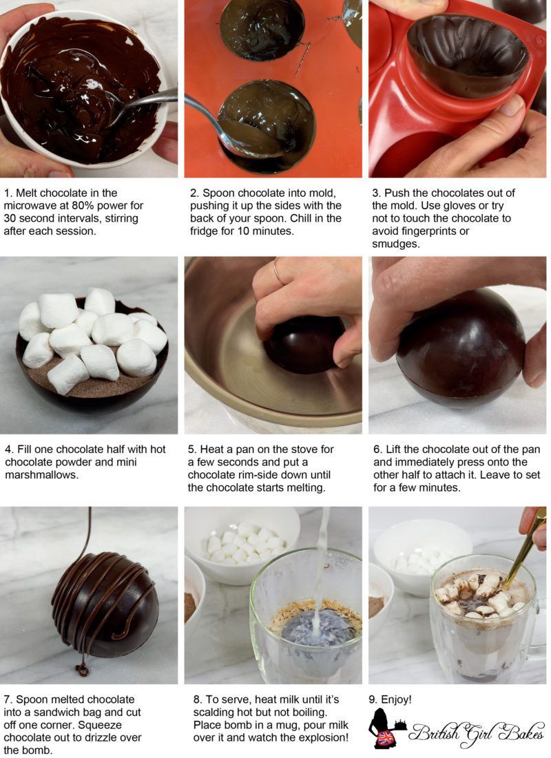 [PRINTOUT] How To Make Hot Chocolate Bombs British Girl Bakes