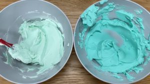 different shades of the same colour of buttercream