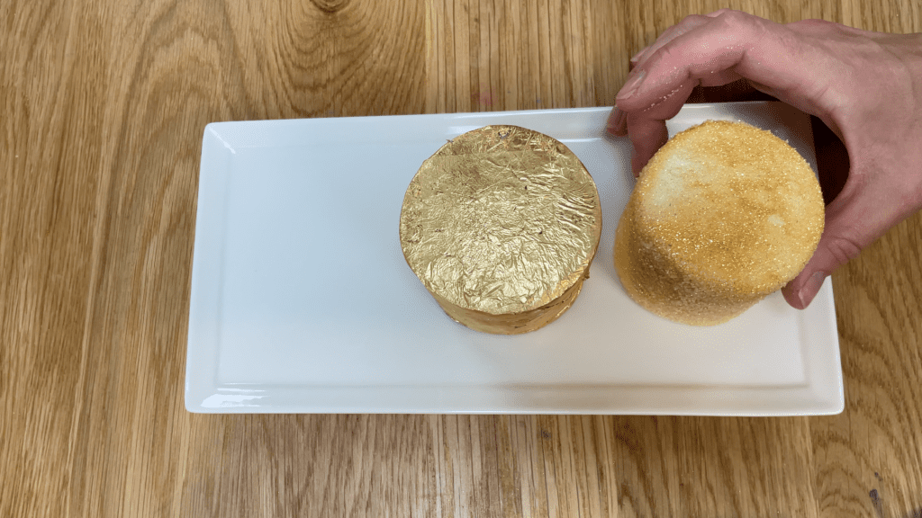 how to transfer cakes from cake board to cake stand or platter gold cakes 3 ways