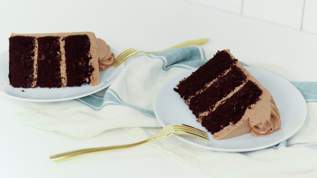 slices of Perfect Chocolate Cake Recipe | British Girl Bakes