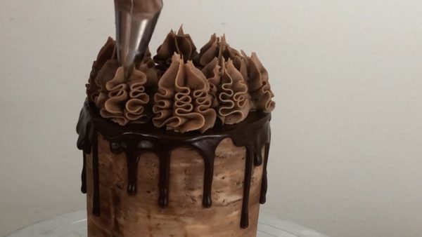 piping ruffles with best chocolate buttercream frosting recipe tutorial