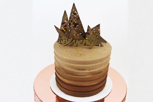 pleated ombre chocolate cake