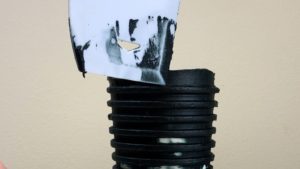 scrape off thin top stripe with frosting smoother striped Halloween Cake With Gold Buttercream Pumpkins