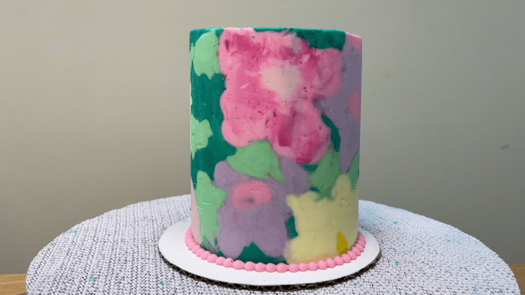scrape excess buttercream off for shading how to transfer any design onto a cake