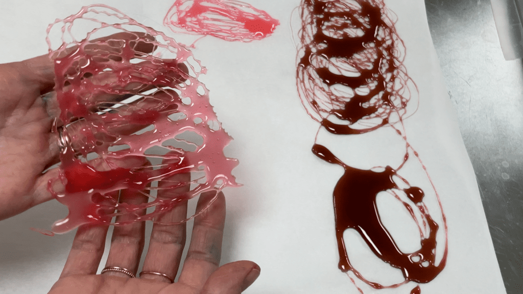 lift sugar decorations off parchment paper 5 Cakes You Can Decorate in 5 Minutes