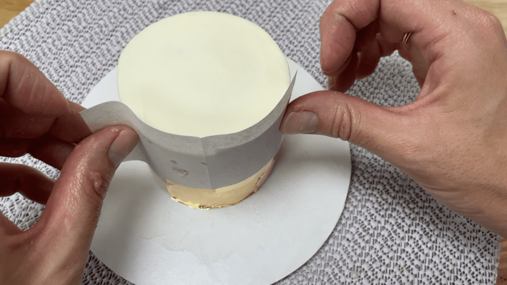 overlap sheets of gold leaf to cover cake How To Use Gold Leaf On Cakes