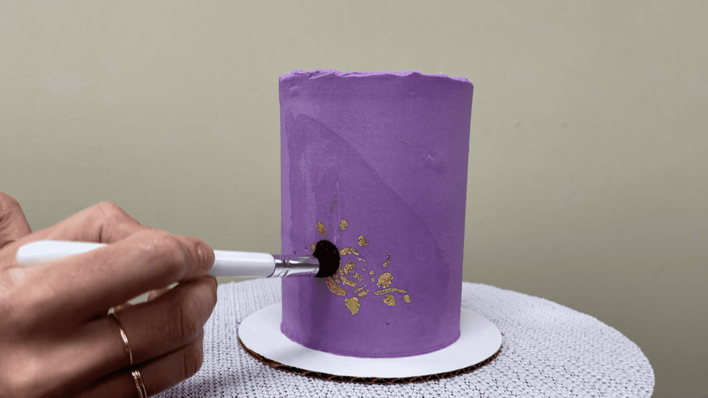 remove gold leaf by brushing with vodka How To Use Gold Leaf On Cakes