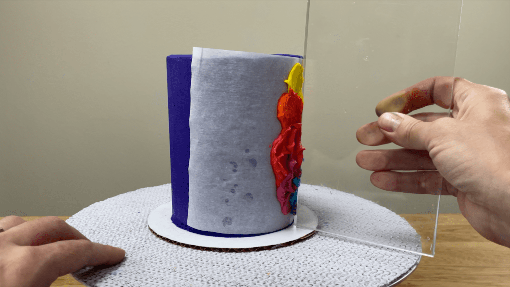 smooth frosting over stencil with frosting smoother 5 Cakes You Can Decorate in 5 Minutes
