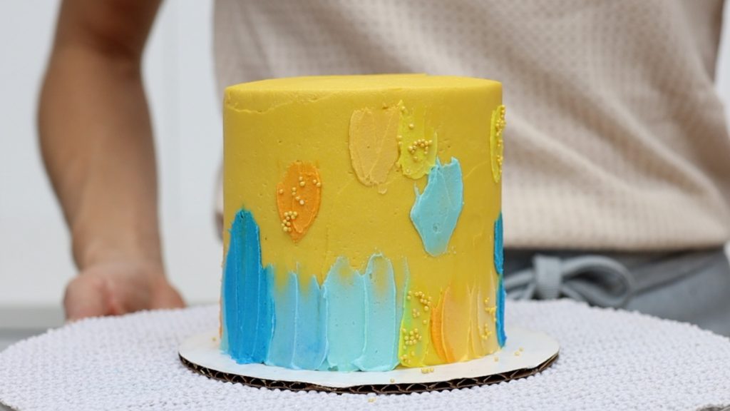 painted buttercream cake 5 Minute Cake Decorating Spatula Painting