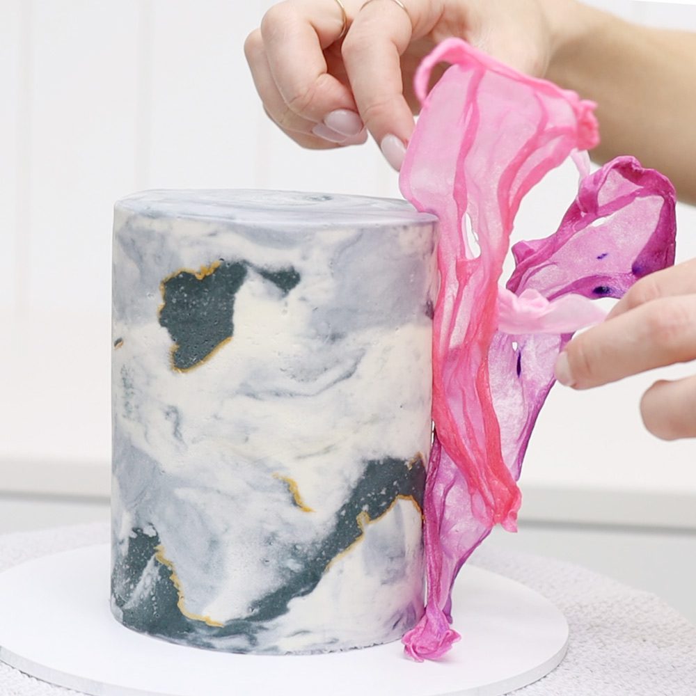 How to decorate a cake with acetate transfers | British Girl Bakes