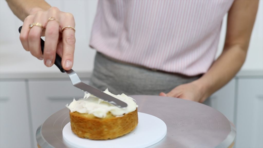 non-slip mat stops cake board from sliding around on the turntable 15 Frosting Mistakes You're Making