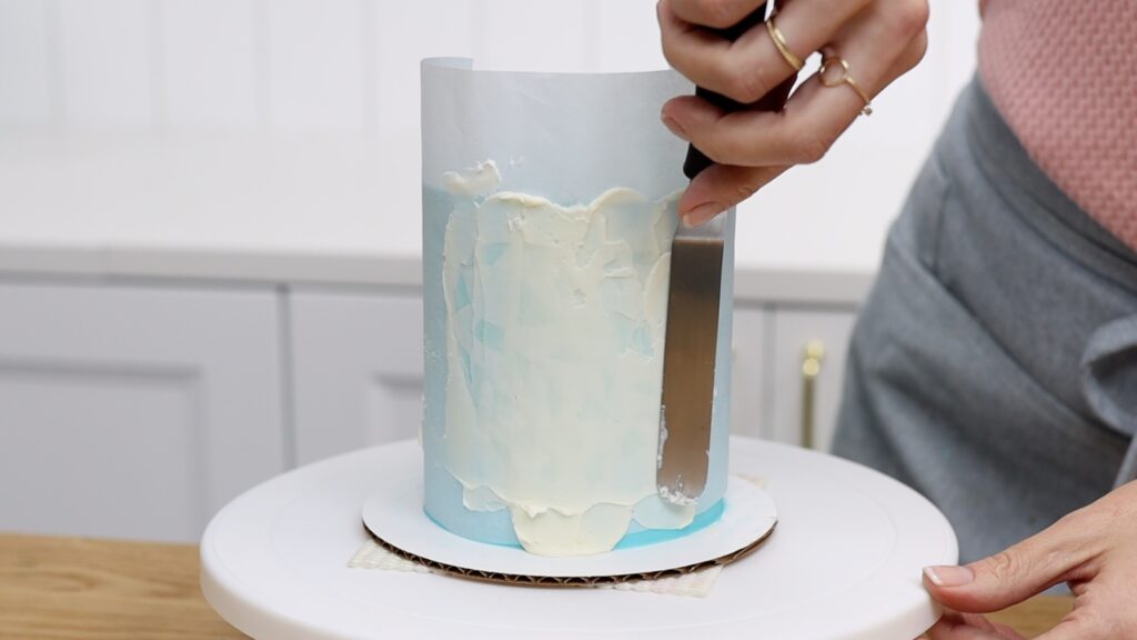 how to decorate a cake with a homemade stencil Parchment Paper Cake Hacks | British Girl Bakes