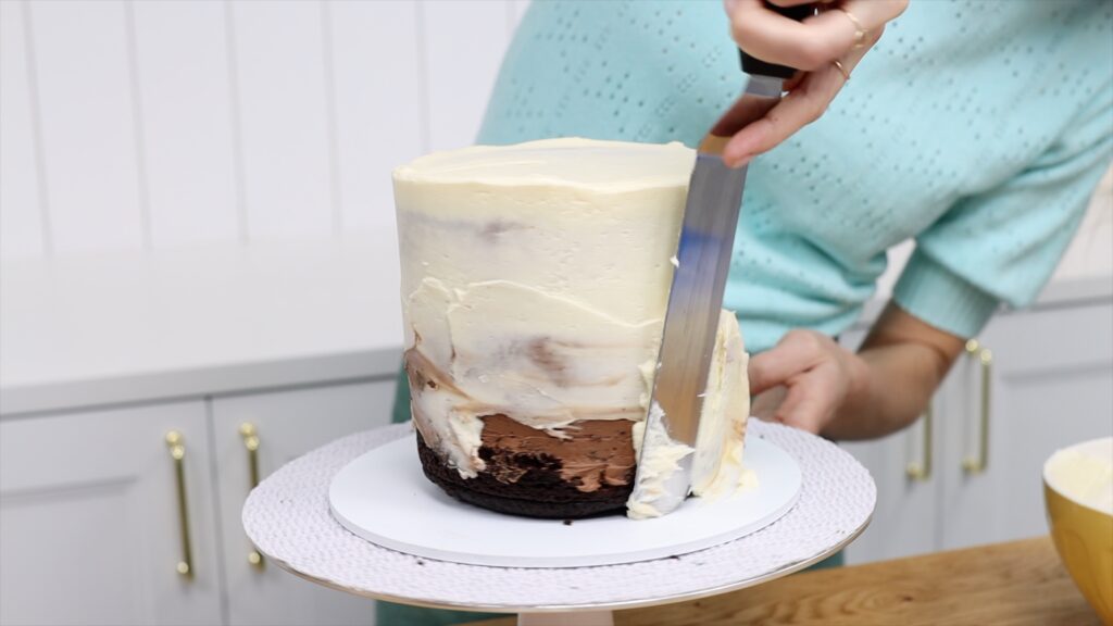 how to use cracked broken cake layers to make a cake | british girl bakes