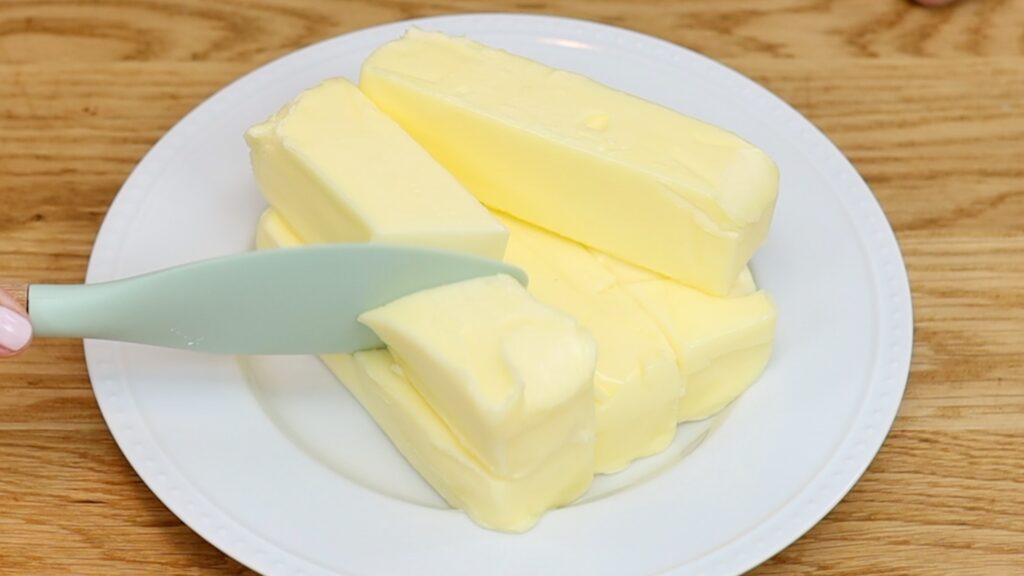 room temperature butter for 4 Minute Buttercream frosting | British Girl Bakes