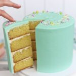 very vanilla cake tutorial and recipe British Girl Bakes