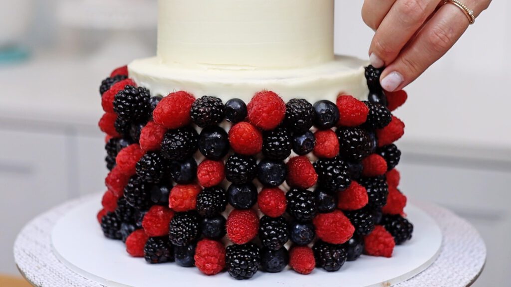 how to cover a cake with berries for red white and blue cake copy