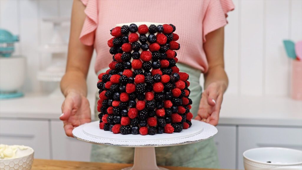 how to cover a cake with red white and blue berries copy