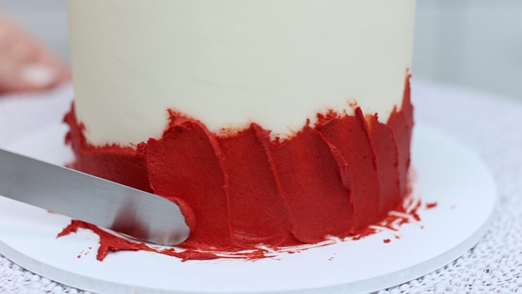 how to texture frosting on a red white and blue cake