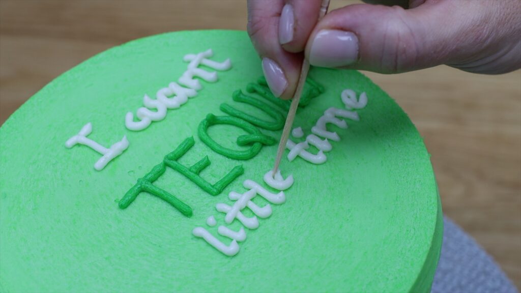 toothpicks are a secret tool for neat lettering on cakes