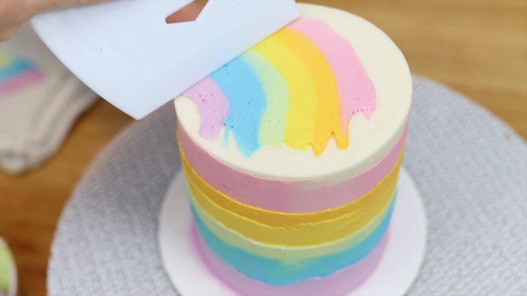 easy rainbow on top of cake