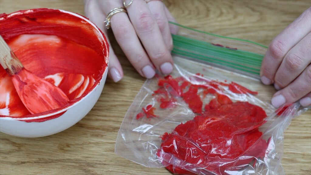 freeze leftover red frosting