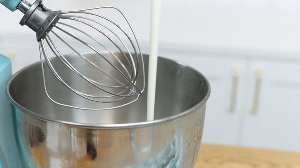 chill mixing bowl and whisk in fridge before making Whipped Cream Frosting