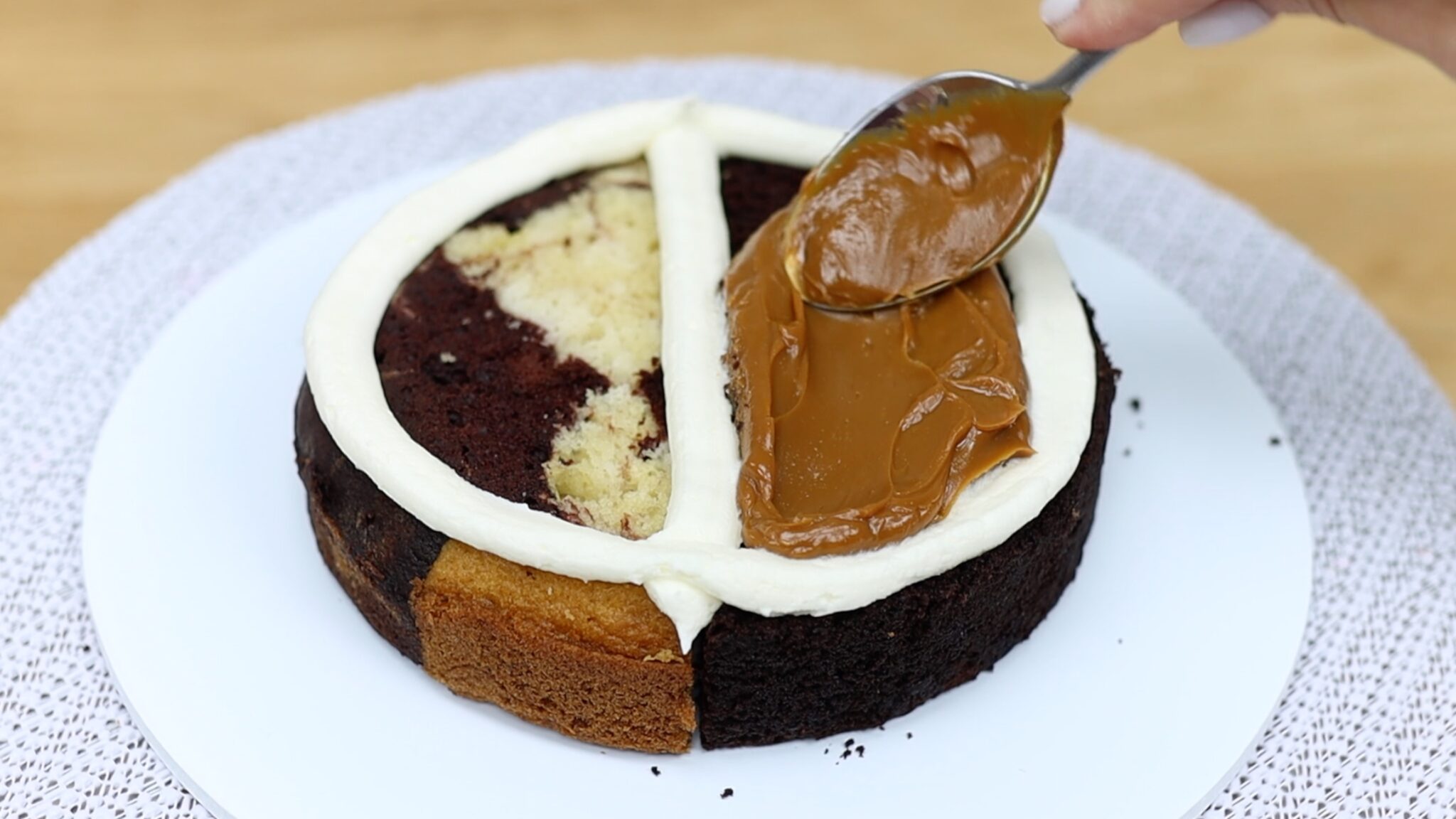 How to Make a Half and Half Cake British Girl Bakes