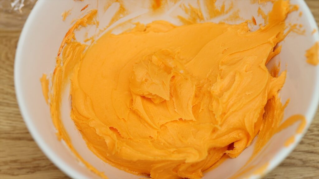 orange buttercream after resting