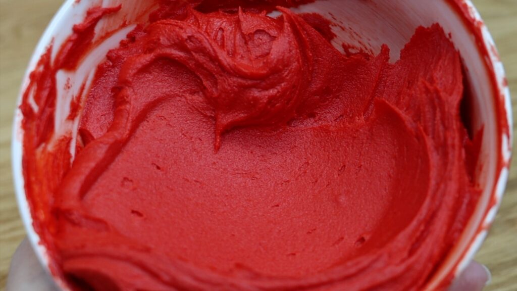 red buttercream frosting microwave method