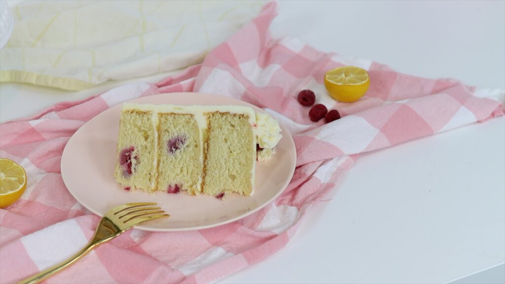 slice of Lemon Raspberry Cake