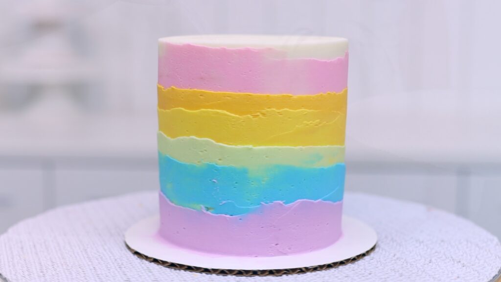 rainbow cake with sharp edges