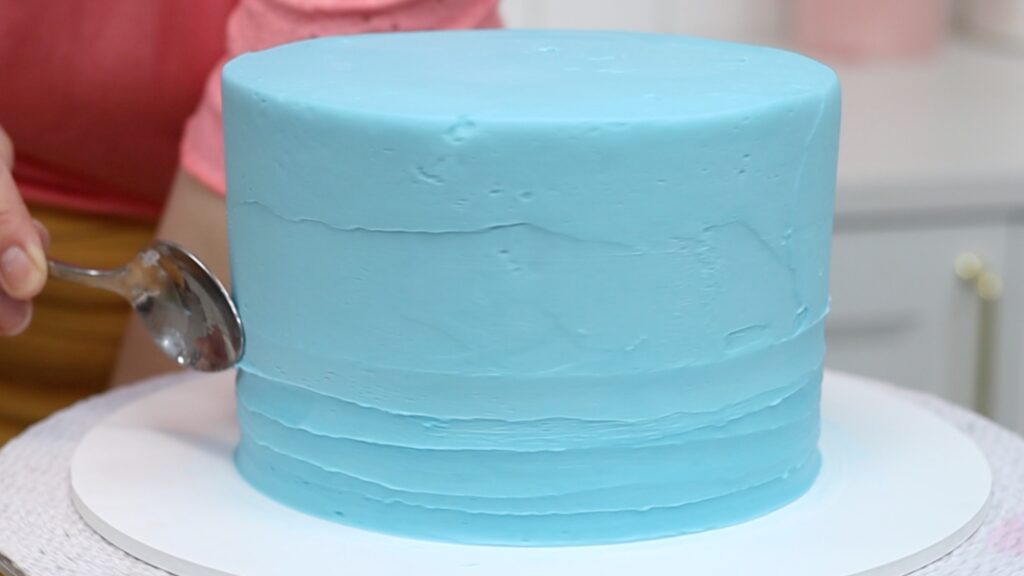 rustic textured frosting with a hot spoon