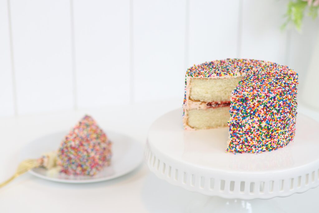 complete coverage sprinkle cake