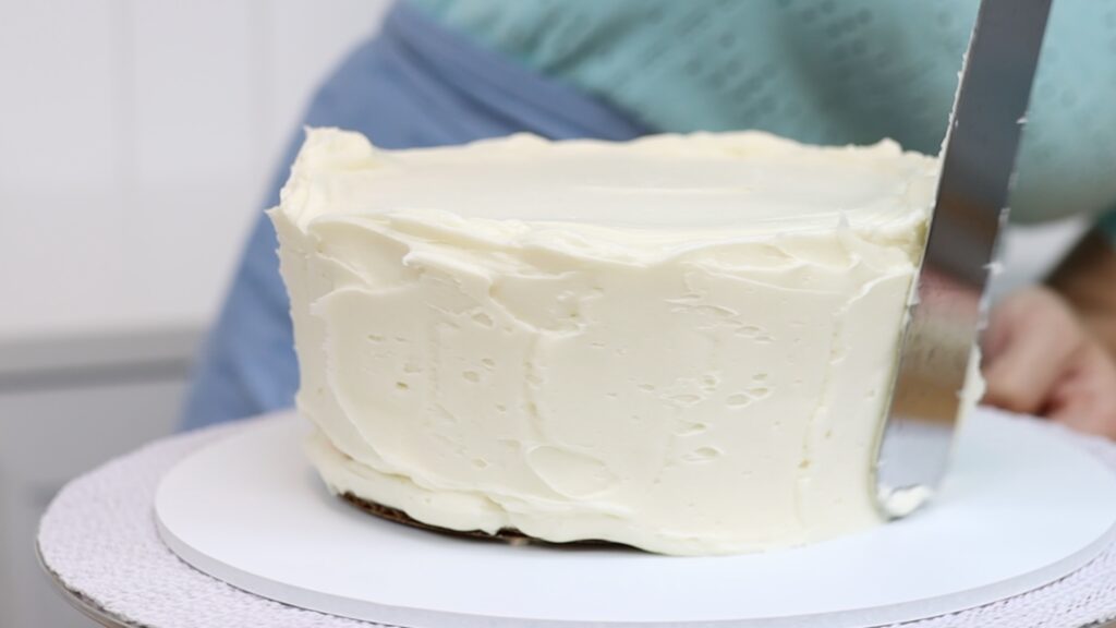 cover the whole cake with frosting and freeze