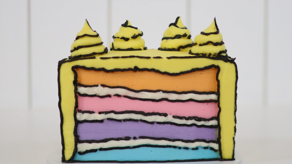 Cartoon Style Half Birthday Cake