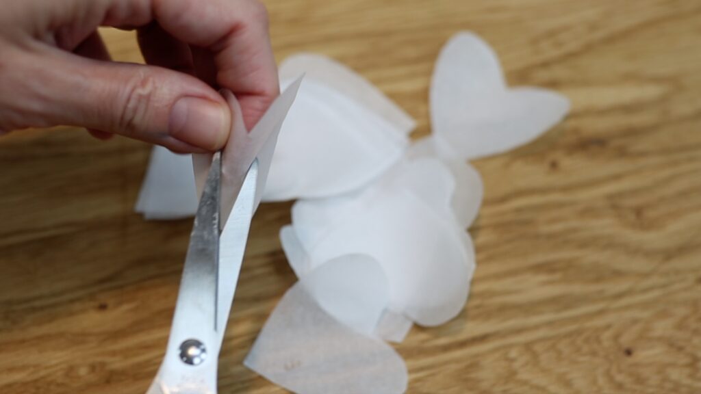 how to do parchment shape peel off peekaboo cake design