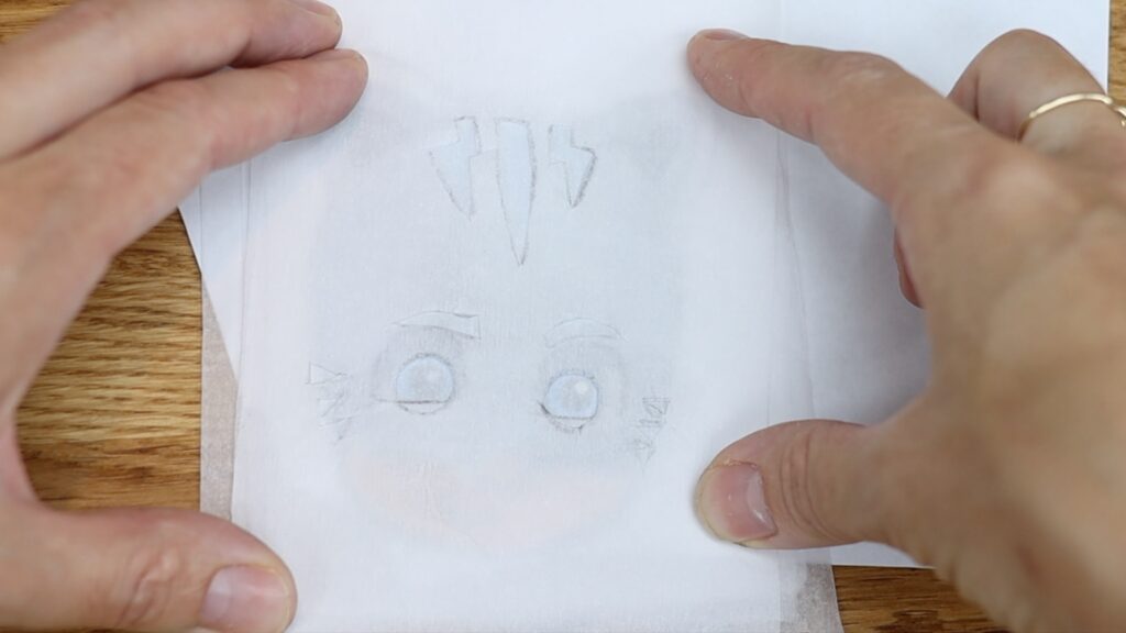 how to make a character cake stencil with parchment paper