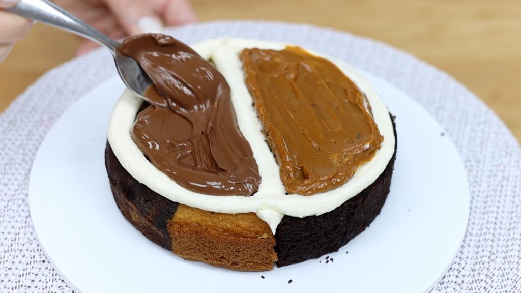 how to make a half and half cake with two flavours