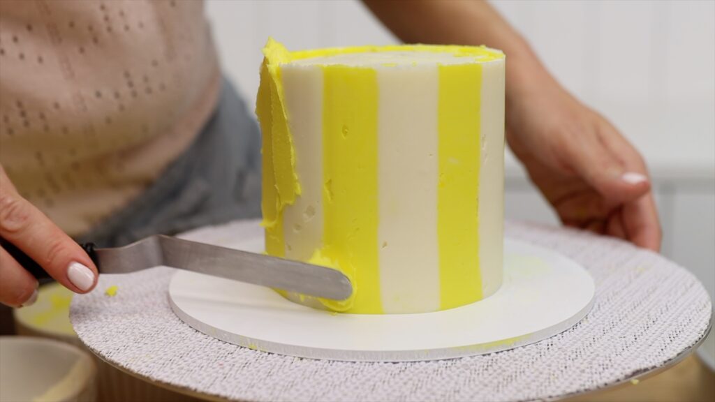 how to smooth imperfections after a buttercream transfer on cakes