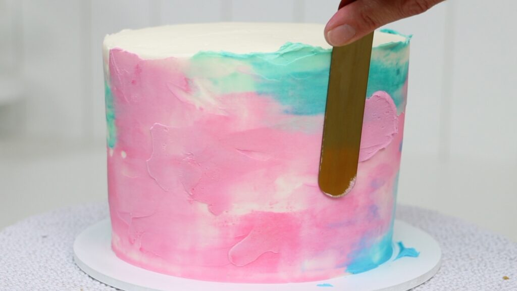 painted watercolour frosting on cake