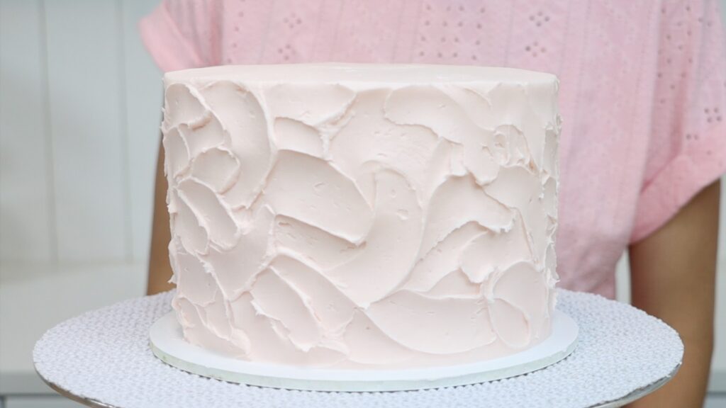 random textured frosting on cake