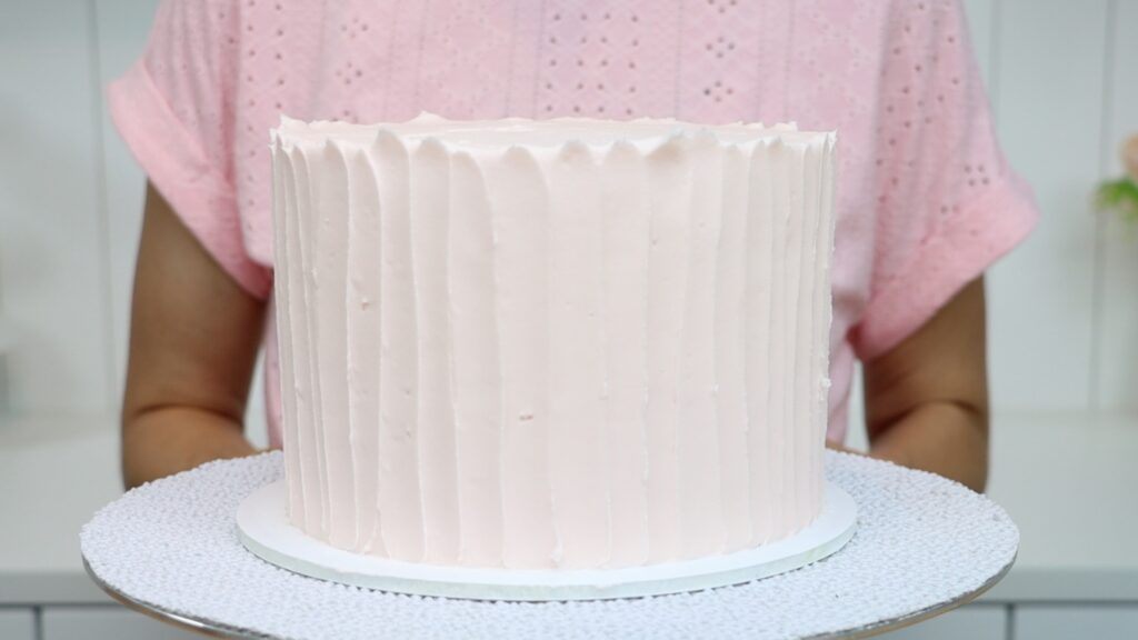 textured frosting on a cake