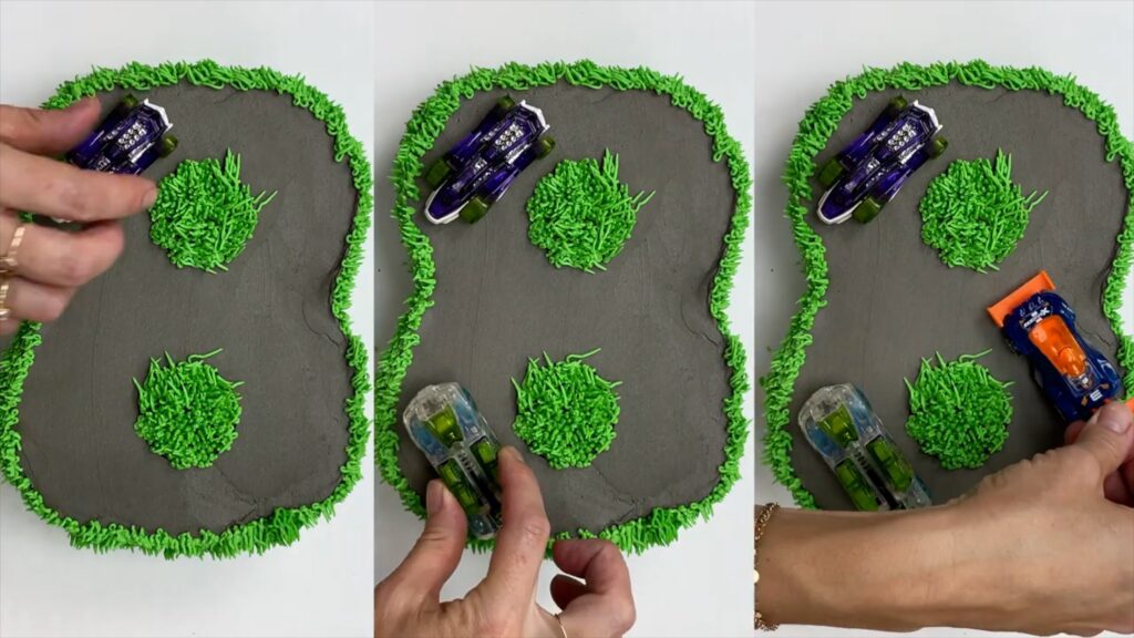 number 8 car racetrack cake