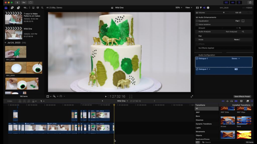 video editing by a cake influencer