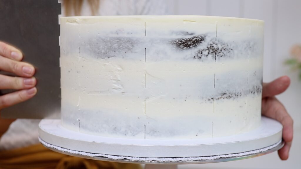 cake with multicolored stripes without fondant