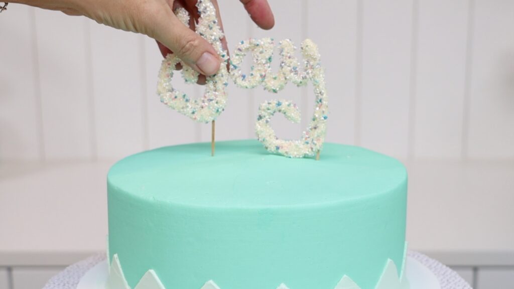 how to attach number cake toppers to a cake