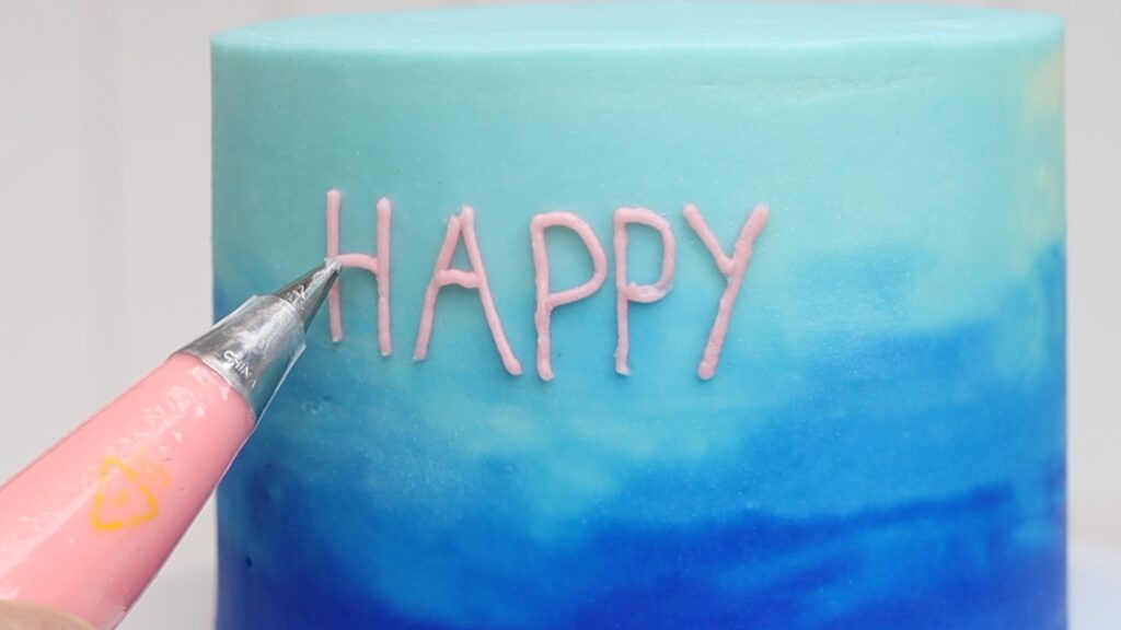 how to write on the side of a cake